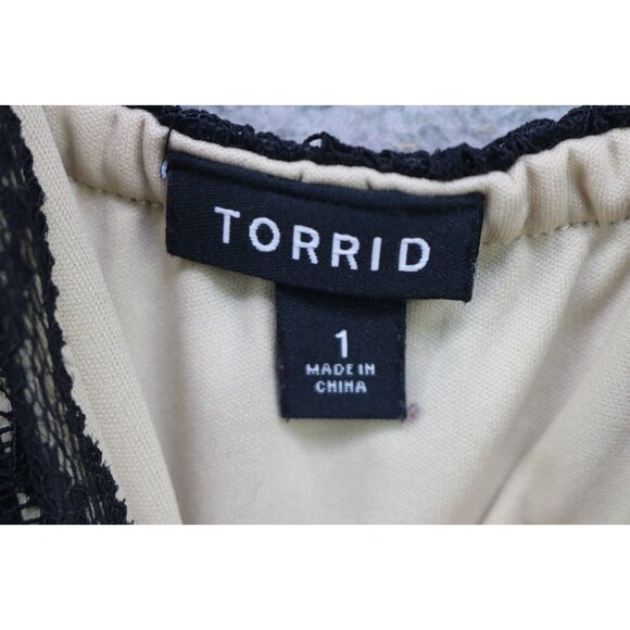 Torrid Black Sheer Lace Babydoll Dress-Size 1X-Lined-Whimsigoth-Goth-Witch - Picture 5 of 12